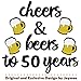 Joymee Cheers & Beers to 50 Years Black Glitter Banner for 50th Birthday Wedding Aniversary Party Supplies Decorations - PRESTRUNG