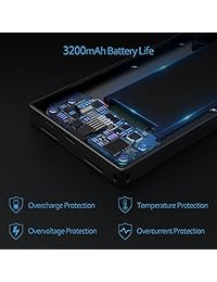 Vodool   Carcasa para iPhone X, 3200mAh de capacidad, batería ultrafina, batería extendida, batería recargable, protector de seguridad, cargador portátil de 5,8", color negro