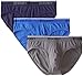 Cotton Stretch 3 Pack No-Show Brief, Medium, Eclipse/Lead/Dazzling Blue