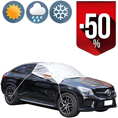 Labbyway Car Windshield Sun Shade,Used for Reflecting Sunlight and Reflecting Ultraviolet Rays in Summer. Waterproof Windproof Keep Your Vehicle External Clean (Suitable for SUV,Silver)