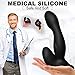 Male Vibrating Prostate Massager Butt Plug Anal Sex Toys - Double Electric Motor G-spot Butt Massager Smooth Silicone Dildo Vibrators for Women & Man - 12 Speeds USB Rechargeable Waterproof by YICO