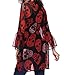 TINHAO Women's Skull Print Sheer Loose Kimono Cardigan Tops Blouse Cover up (XXXL)