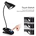 Led Clip Reading Light, OCOOPA Daylight LED Reading Lamp -3 Brightness, USB Rechargeable, Touch Switch Bedside Book Light with Good Eye Protection, Black