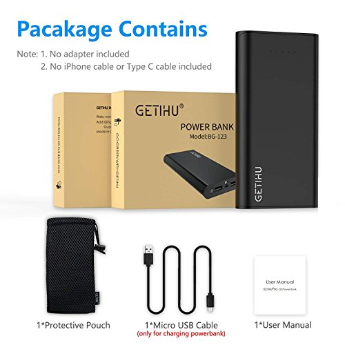 image for GETIHU Portable Charger, 20000 mAh High Capacity Power Bank, 2.1A High