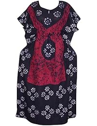 Women's Designer Caftan Red/Black Batik Print Kaftan Kimono Beach Dress XXXL …