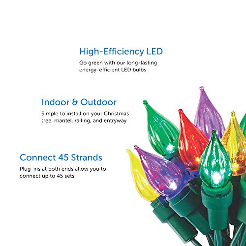 NOMA Heritage LED C3 Novelty Teardrop Christmas Lights 50 MultiColor