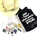 Cork & Leaf Wine Glass Charms, Drink Markers - Set of 6 with Sateen Storage Bag