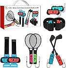 VoSinrly[10 in 1セット]2025年新登場!Switch Sports(ニンテンドースイッチスポーツ)アクセサリバンドル 体感ゲーム対応 対戦実装 没入感体験 体感スポーツ対応 Joy-Conグリップ用アクセサリ