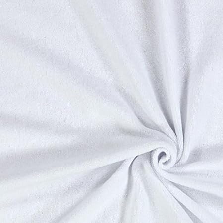 Fabulous Fabrics Frottee Stretch 11 Weiss — Meterware ab 0,5m — zum Nähen von Bettwäsche, Handtücher und Pyjamas