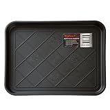 Stalwart 75-ST6013 All Weather Boot Tray-Water Resistant Plastic Utility Shoe Mat for Indoor and Outdoor Use in All Seasons (Black), Small