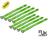 RJXHOBBY 20mmX300mm Non-Slip Silicone Battery Straps - 8 PACK Green