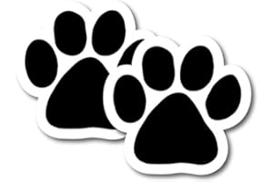 Magnet Me Up: Black Pawprint Pup Magnet Decal - 2 Pack, 5 Inch - Heavy-Duty Automotive Magnet - Stylish and Durable Design for Car, Truck, SUVs, Any Magnetic Surface