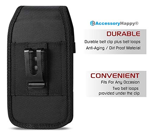 Military Grade Cell Phone Case, Rugged Outdoor Carry Pouch Belt Clip Compatible w/ [iPhone 6 6S 7 8 X XR XS (4.7'') 11 Pro] Kyocera DuraForce rugged Canvas Holster Fits Phone with Battery Case - Thumbnail 3