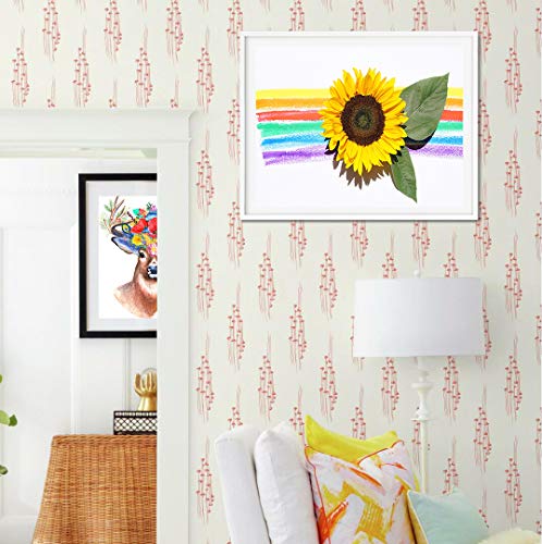 Guvana 5D Diamond Painting Number Kits for Adults Kids Paint by Numbers Diamonds DIY Rainbow Flower Full Drill Diamond Art Painting for Home Wall Decor by Diamond Painting Dots Pictures 11.8\