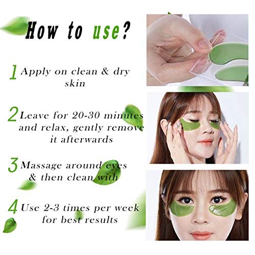 MATCHA Green Tea Under Eye Patches for Dark Circles and Puffiness Under
