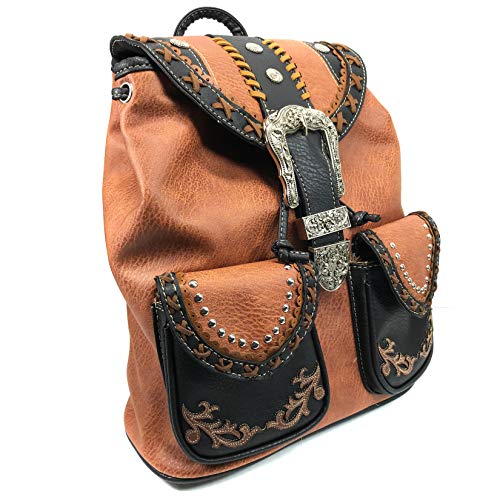 western leather backpack purse