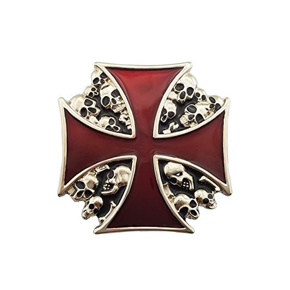 Lanxy-Cool-Native-American-Big-Red-Enamel-Cross-Skull-Skeleton-Punk-Gothic-Belt-Buckle-For-Men