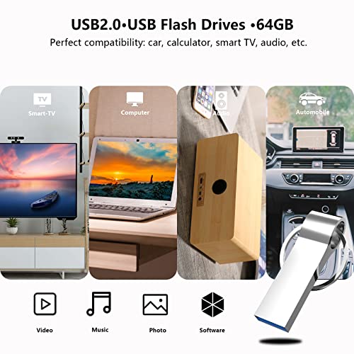 64GB USB Flash Drive|High Speed USB 3.0 Flash Drive, Waterproof Large Data Storage USB Memory Stick | Portable Jump Drive Pen Drive Come with Keychain,Thumb Drive