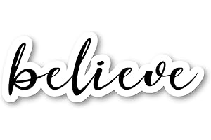 FUNPOPSTICKERS Believe Sticker Inspirational Quotes Stickers - 3 Pack - Set of 2.5, 3 and 4 Inch Vinyl Laptop Stickers - for Laptop, Phone, Water Bottle, Car & More Decal (3 Pack) S54843-3Pack