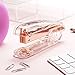 Zodaca Deluxe Acrylic Rose Gold Stapler, Heavy Duty 15 Sheets Capacity, Medium Size [5 X 2 x 1.3 inches], Staple Size: 1/4 inch