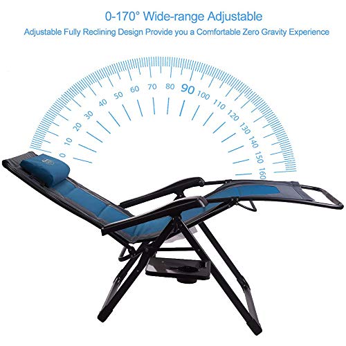 Timber Ridge Zero Gravity Chair Oversized Recliner Folding Patio Lounge
