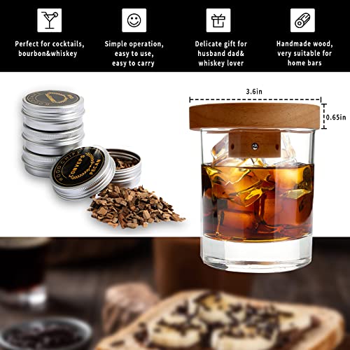Cocktail Smoker Kit Old Fashioned Cold Smoker for Cocktail, Whiskey, Wine, Bourbon , Cheese, Meat and More, Cocktail Smoking Kit Wood Shavings -Gift for Whiskey Lovers, Dad, Husband, Men