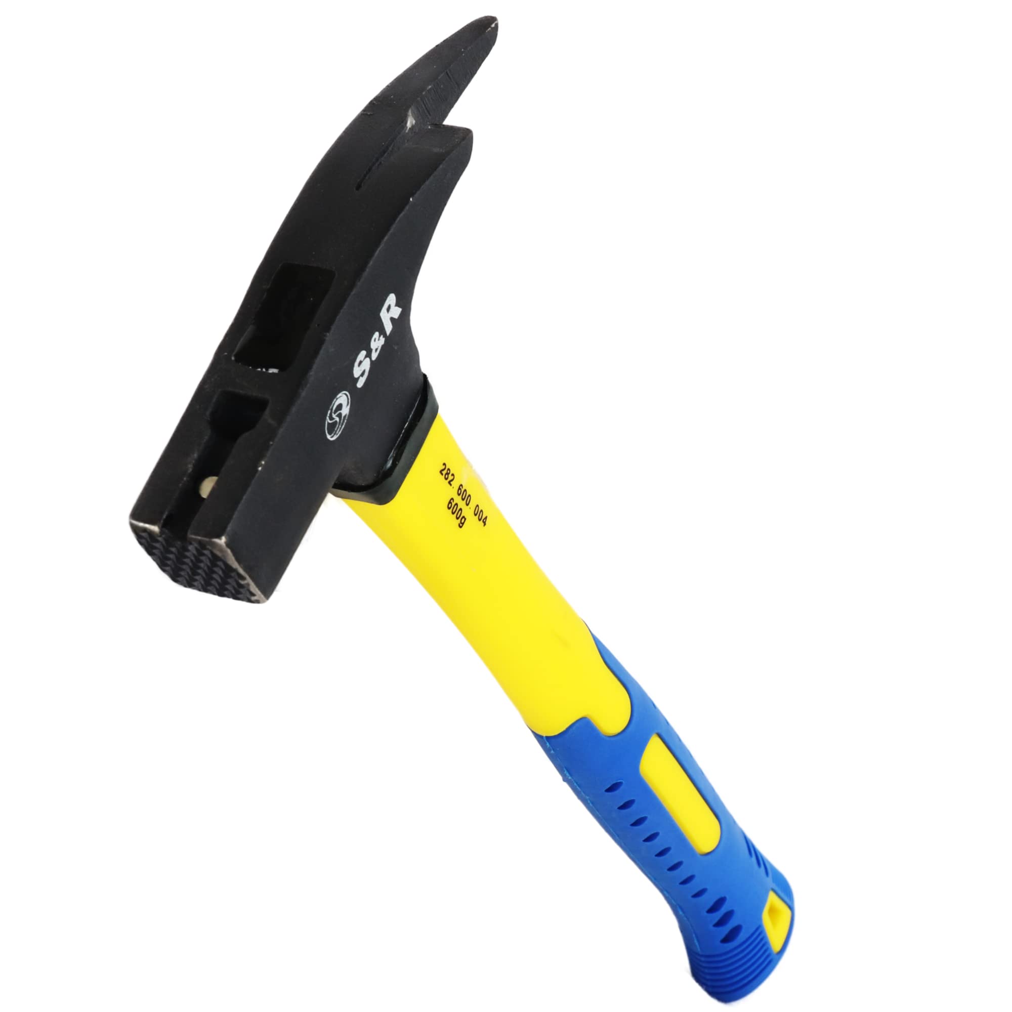 S&R Hammer/Carpenter's Hammer 600 g, Fiberglass Handle, Magnetic Nail Holder, Non-Slip