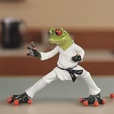 ICE ARMOR Hand Painted 6.5" W Taekwondo Frog Figurine Statue Sculpture Ornament Decoration Home/Room Decor Ideas for Housewarming, Holidays and Birthdays Great Collectible