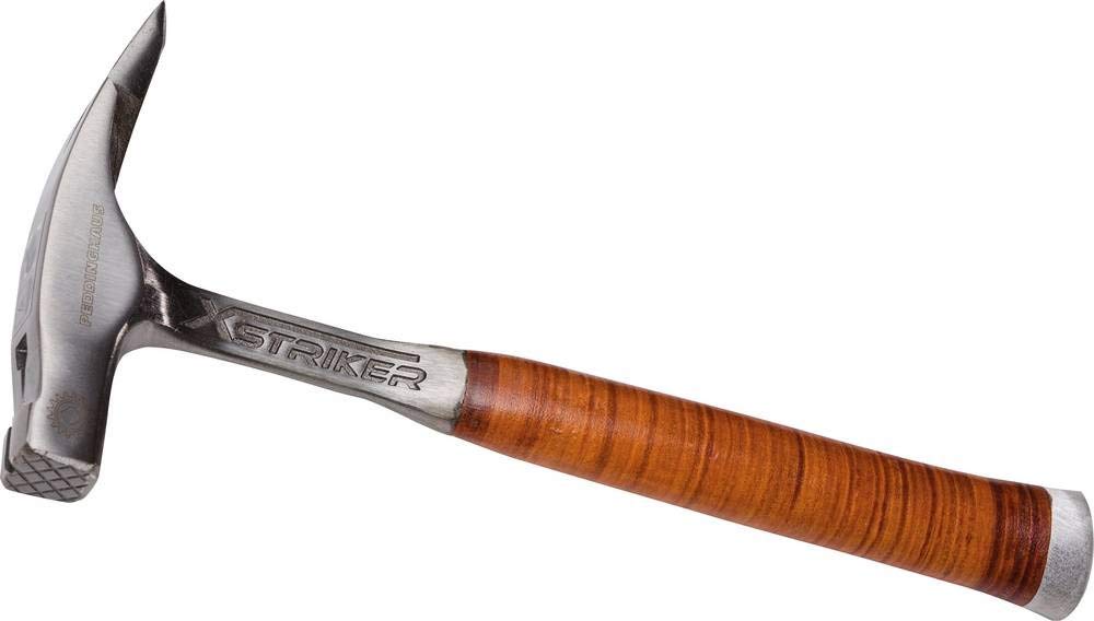 Peddinghaus 5130170000 "Xstriker" Smooth Face Magnetic Carpenters Hammer with Leather Handle, Silver/Brown, 965 g