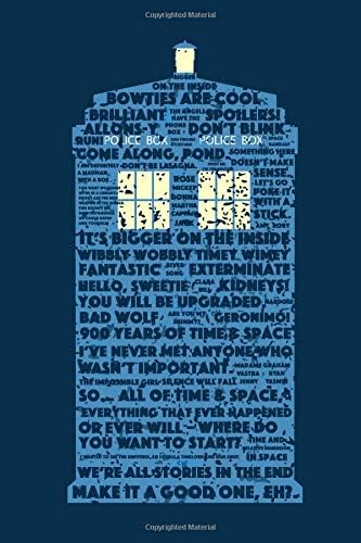 Bigger on the Inside: (6" X 9") TARDIS Word Art Notebook Journal Composition Book Time Travel Journal Gift for Whovians fans of Doctor Who 9th 10th 11th 12th 13th Doctor (Somebody Call the Doctor)
