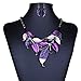 Moxeay Crystal Vintage Flower Rhinestone Leaves Necklace Choker Chunky Collar Chain-SHIP FROM US