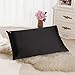 ALASKA BEAR 100% Pure Mulberry Silk Pillowcase for Curly Hair Women Mother Her Grandma Pillow Slip Machine Washable Body Size(1pc, Black)