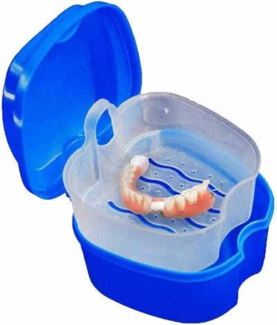 DDSHUN Denture Soaking Container Partial Denture Case with Basket Tray