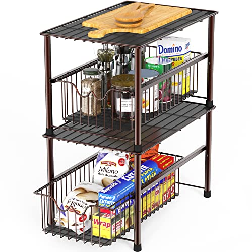DecoBros Stackable Under Sink Sliding Basket Organizer Drawer