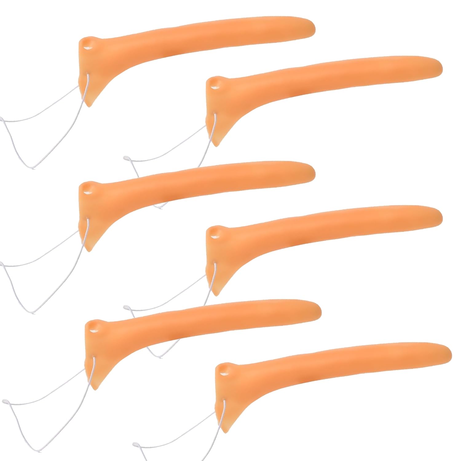 RmKbe 6pcs Halloween Long Nose Pinocchio Nose Props Prosthetic Wicked Witch Nose Horror Long Nose Halloween Cosplay Party Supplies for Adult
