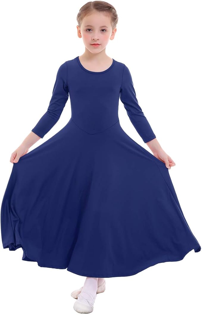 IWEMEK Girls Liturgical Praise Dress Church Loose Fit Full