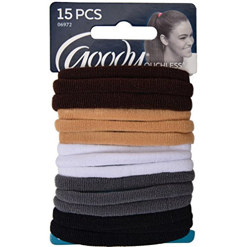 Goody Ouchless Ponytail Hair Elastics - 15 Pcs