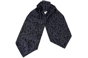 Epoint Men's Fashion Classic Paisley Cravat Silk Ascot Tie Hanky Set, With Box Set