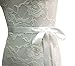 E-Clover Bridal Crystal Rhinestone Wedding Dress Sash Belt With Ribbon (Off White)