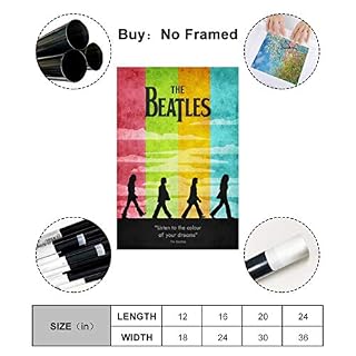 XYDQ The Beatles Band Abbey Road Poster décoratif sur toile vintage pour salon, chambre à coucher 30 x 45 cm - Les Beatles, Paul McCartney, John Lennon, RIngo Starr, George Harrison XYDQ The Beatles Band Abbey Road Poster décoratif sur toile vintage pour salon, chambre à coucher 30 x 45 cm – Image 2