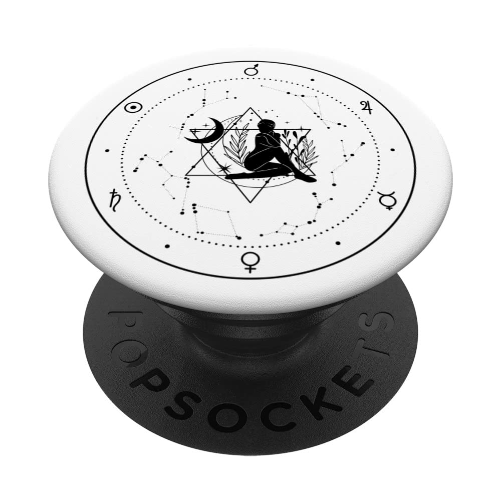 Celestial Line Art Women Astrology PopSockets Swappable PopGrip