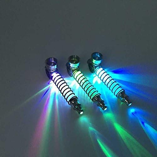 Skull Design LED Blue Smoking Piece - 3"