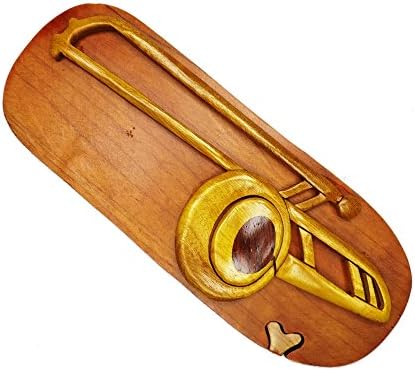 Handmade Art Intarsia Wooden Puzzle Box - Trumbone(340)