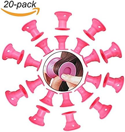 Set of 20 Magic Silicone Curlers Pink Hair Curler Rollers No heat No Damage Professional Hair Style Tools Acessories for Girls Natural Curls