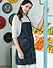 VANTOO Denim Apron with Pockets for Women, Kitchen Chef Cooking Apron for Men, Gifts for Mom, Blue