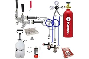 Kegco Ultimate 2-Tap Door Mount Kegerator Conversion Kit with 5 lb. CO2 Tank
