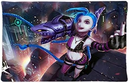 Ancast Custom zipper League Of Legends Jinx Pillowcase Covers Standard Size 20 x 30 (One Side)