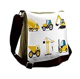 Lunarable Boy's Room Messenger Bag, Truck Crane