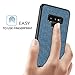 DUEDUE Note 9 Case,Galaxy Note 9 Case, Shockproof Slim Hybrid Hard PC Cover Kickstand with Linen Cloth Fabric Design Canvas Leather Protective Case for Samsung Galaxy Note 9, Blue