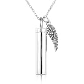 925 Sterling Silver Minimalist Urn Pendant Ash Necklace - Memorial Ashes Keepsake Exquisite Cremation Jewelry